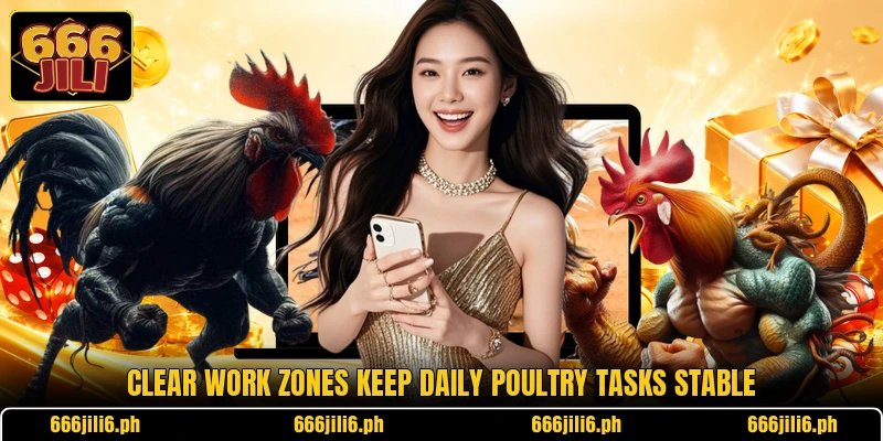 Clear work zones keep daily poultry tasks stable Clear work zones keep daily poultry tasks stable
