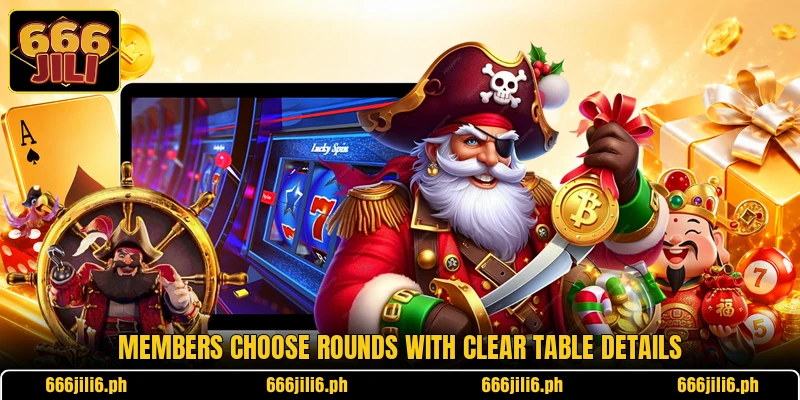 Members choose rounds with clear table details Members choose rounds with clear table details