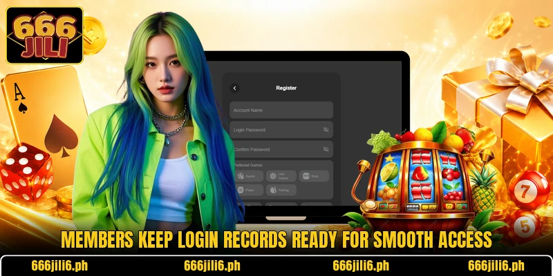 Members keep login records ready for smooth access