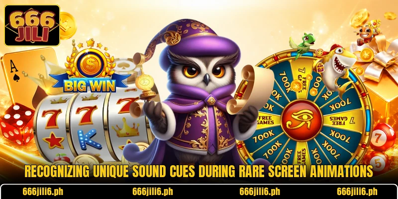 Recognizing unique sound cues during rare screen animations Recognizing unique sound cues during rare screen animations